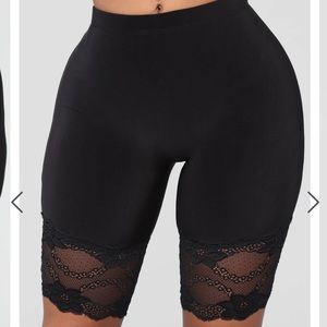 Black lace biker shorts